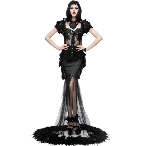 marque pas cher Eva Lady Jupe Sirène ‘Black Feathers’ Noire 5