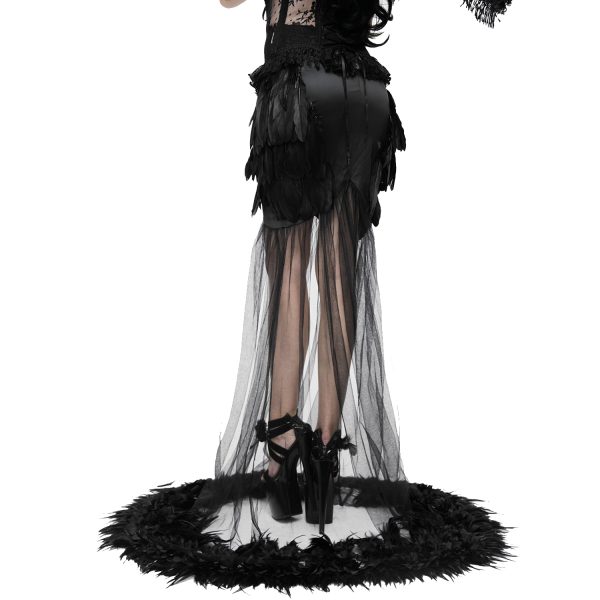 marque pas cher Eva Lady Jupe Sirène ‘Black Feathers’ Noire 7