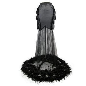 marque pas cher Eva Lady Jupe Sirène ‘Black Feathers’ Noire 32