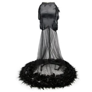 marque pas cher Eva Lady Jupe Sirène ‘Black Feathers’ Noire 34