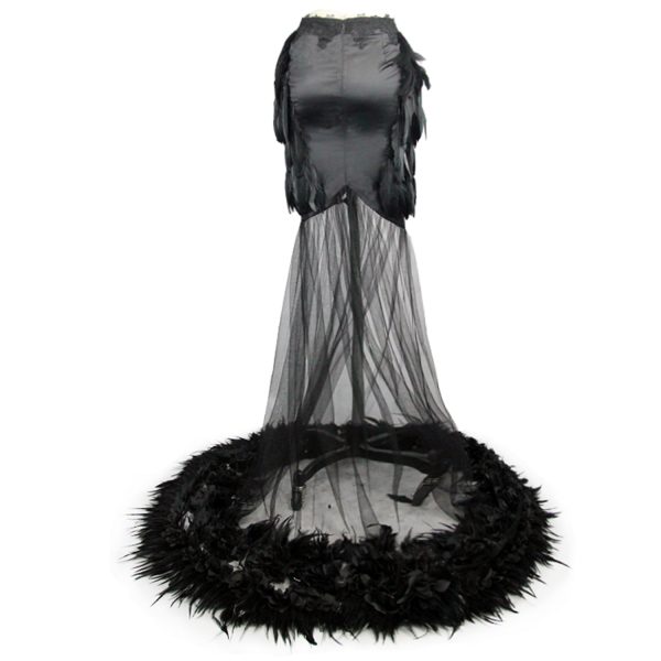 marque pas cher Eva Lady Jupe Sirène ‘Black Feathers’ Noire 10