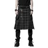 PUNK RAVE Kilt ‘Bersek’ En Tartan à Carreaux Marrons Et Noirs boutique pas cher 44