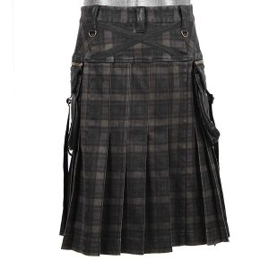 PUNK RAVE Kilt ‘Bersek’ En Tartan à Carreaux Marrons Et Noirs boutique pas cher 42