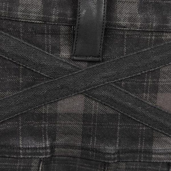 PUNK RAVE Kilt ‘Bersek’ En Tartan à Carreaux Marrons Et Noirs boutique pas cher 16