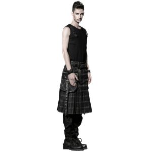 PUNK RAVE Kilt ‘Bersek’ En Tartan à Carreaux Marrons Et Noirs boutique pas cher 26