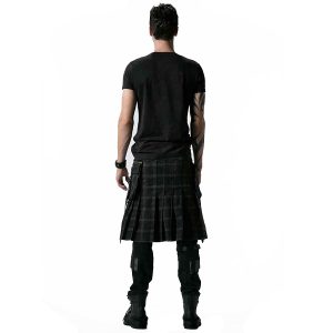 PUNK RAVE Kilt ‘Bersek’ En Tartan à Carreaux Marrons Et Noirs boutique pas cher 30