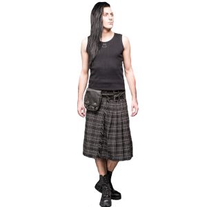 Livraison rapide QUEEN OF DARKNESS Kilt Epais En Tartan Gris 7