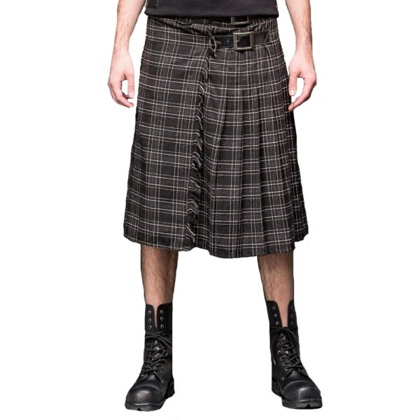 Livraison rapide QUEEN OF DARKNESS Kilt Epais En Tartan Gris 1