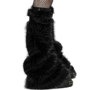 grande qualité PUNK RAVE Leg Warmers ‘Cool Girl’ Noirs 25