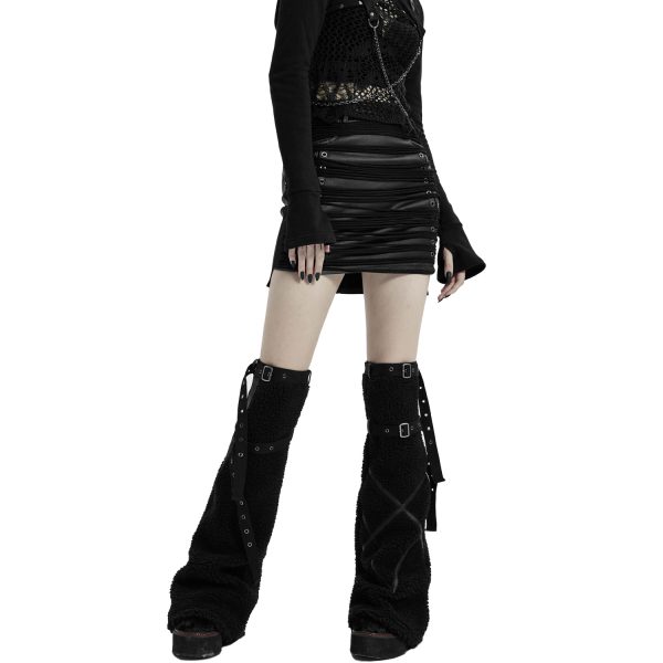 PUNK RAVE Leg Warmers ‘Draconia’ Noirs garantie de qualité 4