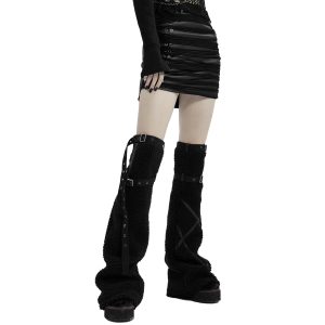 PUNK RAVE Leg Warmers ‘Draconia’ Noirs garantie de qualité 25