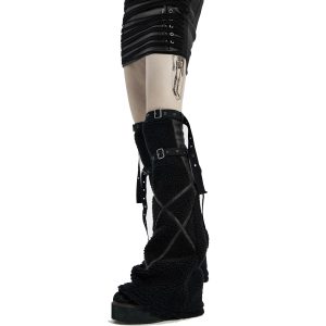 PUNK RAVE Leg Warmers ‘Draconia’ Noirs garantie de qualité 27