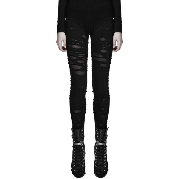 PUNK RAVE Legging ‘Ripped Off’ Noir excellente qualité 6