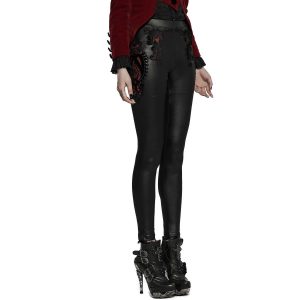 achetez PUNK RAVE Leggings ‘Alluria’ Noir Et Rouge 28