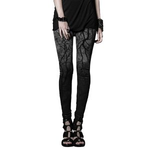 PUNK RAVE Leggings ‘Brocéliande’ Noir Et Gris à prix imbattables 24