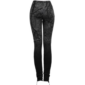 PUNK RAVE Leggings ‘Brocéliande’ Noir Et Gris à prix imbattables 30