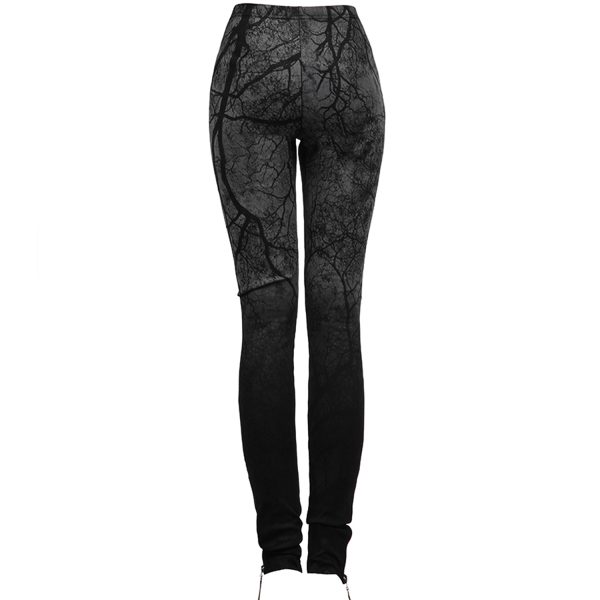 PUNK RAVE Leggings ‘Brocéliande’ Noir Et Gris à prix imbattables 9