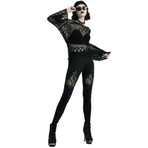 PUNK RAVE Leggings ‘Dark Doll’ Noir soldes en ligne 20