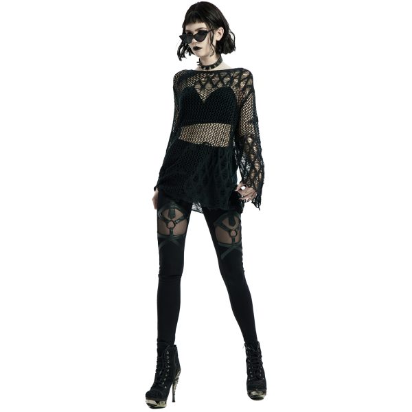 PUNK RAVE Leggings ‘Dark Doll’ Noir soldes en ligne 4