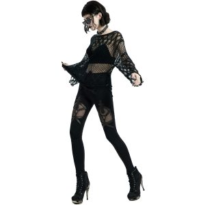 PUNK RAVE Leggings ‘Dark Doll’ Noir soldes en ligne 26