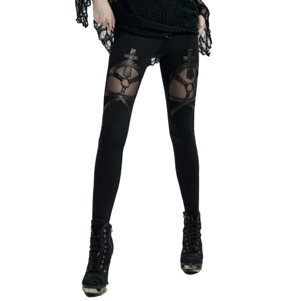 PUNK RAVE Leggings ‘Dark Doll’ Noir soldes en ligne 7