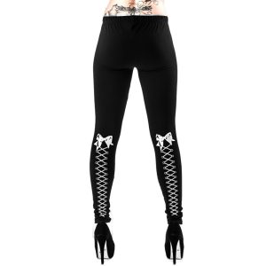 QUEEN OF DARKNESS Leggings ‘Goth Lacing’ Noir magasin france 16