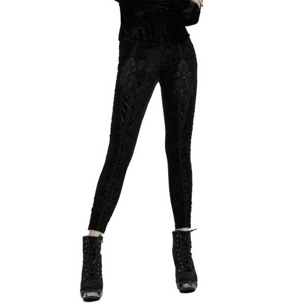 boutiqued pas cher PUNK RAVE Leggings ‘Gothic Retro’ Noir 1