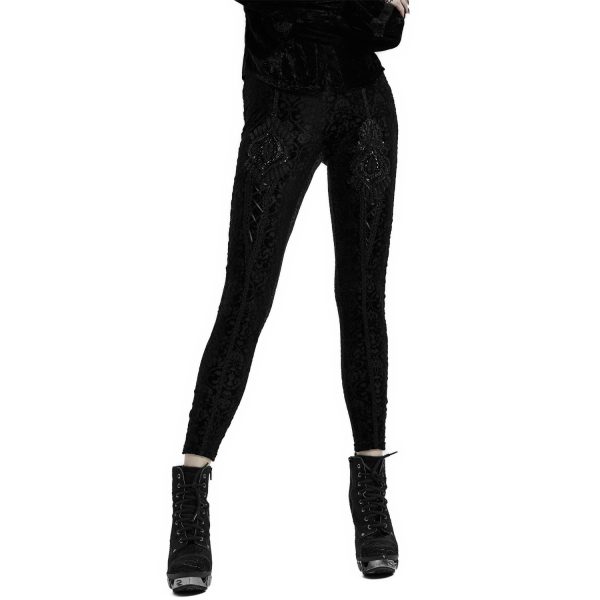 boutiqued pas cher PUNK RAVE Leggings ‘Gothic Retro’ Noir 9