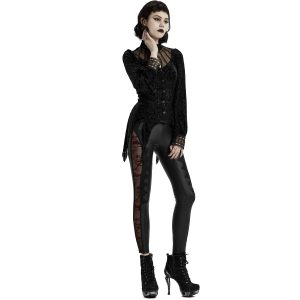 Meilleur Prix PUNK RAVE Leggings ‘Hecate’ Noir Et Bordeaux 28