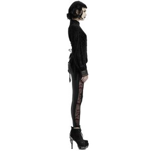 Meilleur Prix PUNK RAVE Leggings ‘Hecate’ Noir Et Bordeaux 30