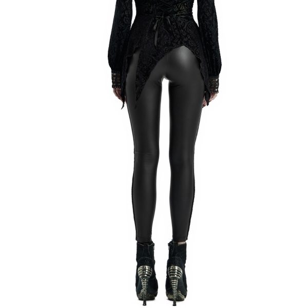 Meilleur Prix PUNK RAVE Leggings ‘Hecate’ Noir Et Bordeaux 11