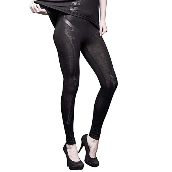 QUEEN OF DARKNESS Leggings Noir ‘Skeleton Legs’ nouveau produit 7