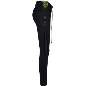 en ligne vente PUNK RAVE Leggings ‘Punk Stretch’ Noir Et Vert 39