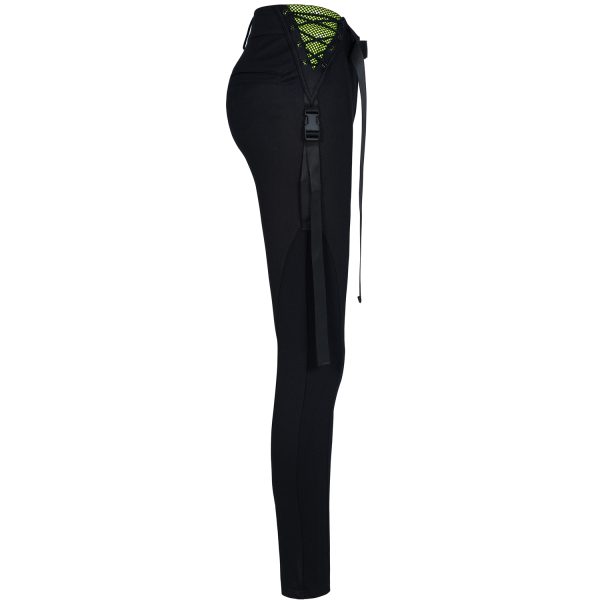 en ligne vente PUNK RAVE Leggings ‘Punk Stretch’ Noir Et Vert 13