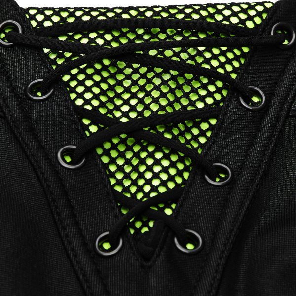 en ligne vente PUNK RAVE Leggings ‘Punk Stretch’ Noir Et Vert 16