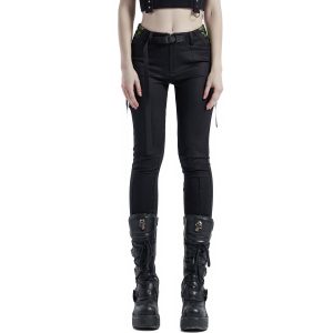 en ligne vente PUNK RAVE Leggings ‘Punk Stretch’ Noir Et Vert 29