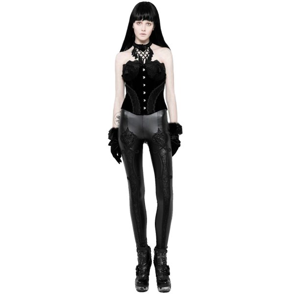 PUNK RAVE Leggings ‘Soiree Gothic’ Noir fashion pas cher 3