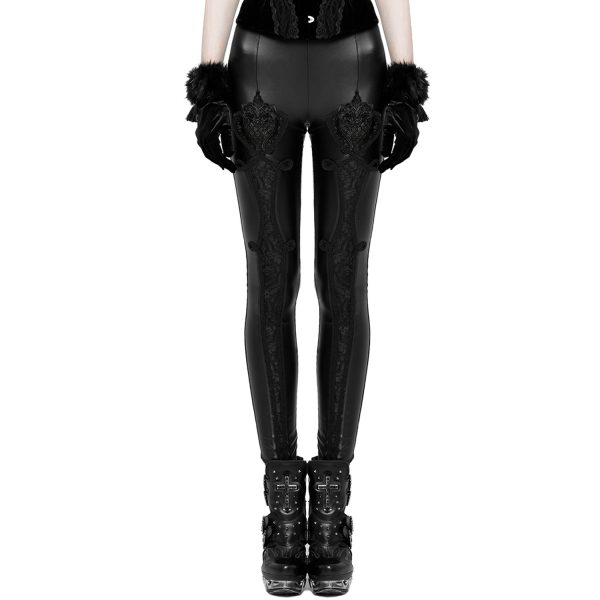 PUNK RAVE Leggings ‘Soiree Gothic’ Noir fashion pas cher 7