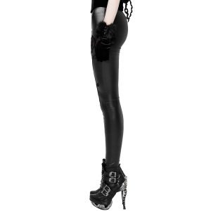 PUNK RAVE Leggings ‘Soiree Gothic’ Noir Et Rouge vente pas cher 32