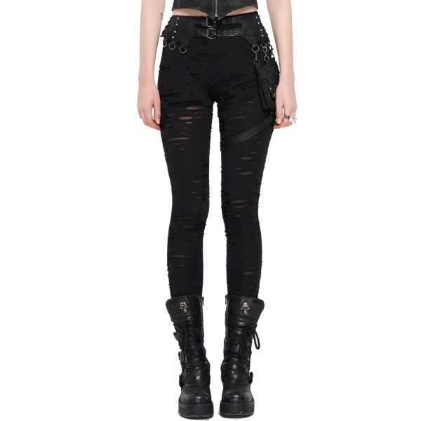 PUNK RAVE Leggings ‘Terror’ Noir pas cher 6