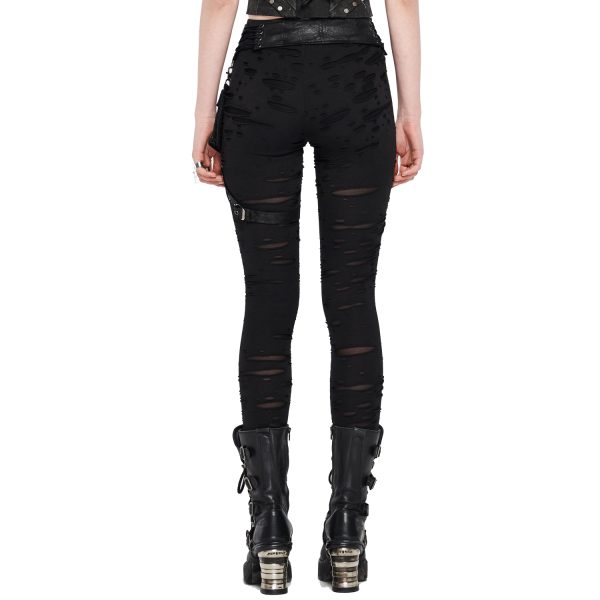 PUNK RAVE Leggings ‘Terror’ Noir pas cher 7