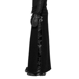 PUNK RAVE Long Kilt ‘Asmodey’ En Jacquard Noir soldes magasin 32