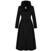 soldes officiel PUNK RAVE Long Manteau Brodé ‘Maelyss’ Noir 44