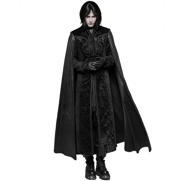 Les achats en ligne PUNK RAVE Long Manteau Cape Gothique ‘Vampyr’ Noir 3