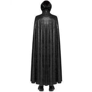 Les achats en ligne PUNK RAVE Long Manteau Cape Gothique ‘Vampyr’ Noir 19