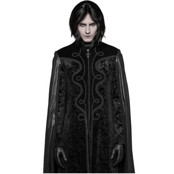 Les achats en ligne PUNK RAVE Long Manteau Cape Gothique ‘Vampyr’ Noir 7