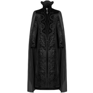 Les achats en ligne PUNK RAVE Long Manteau Cape Gothique ‘Vampyr’ Noir 27