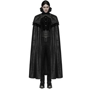 PUNK RAVE Long Manteau Cape Gothique Victorien ‘Illuminati’ Noir magasin en ligne france 16