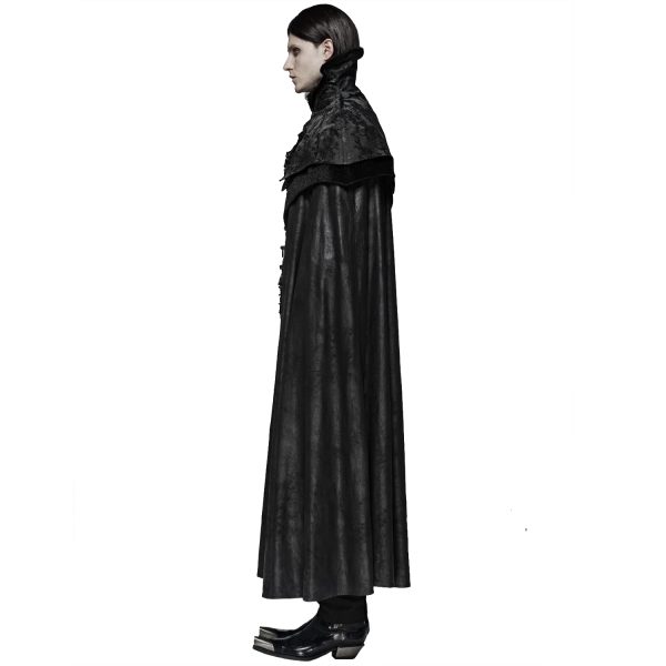 PUNK RAVE Long Manteau Cape Gothique Victorien ‘Illuminati’ Noir magasin en ligne france 5