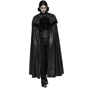 PUNK RAVE Long Manteau Cape Gothique Victorien ‘Illuminati’ Noir magasin en ligne france 22